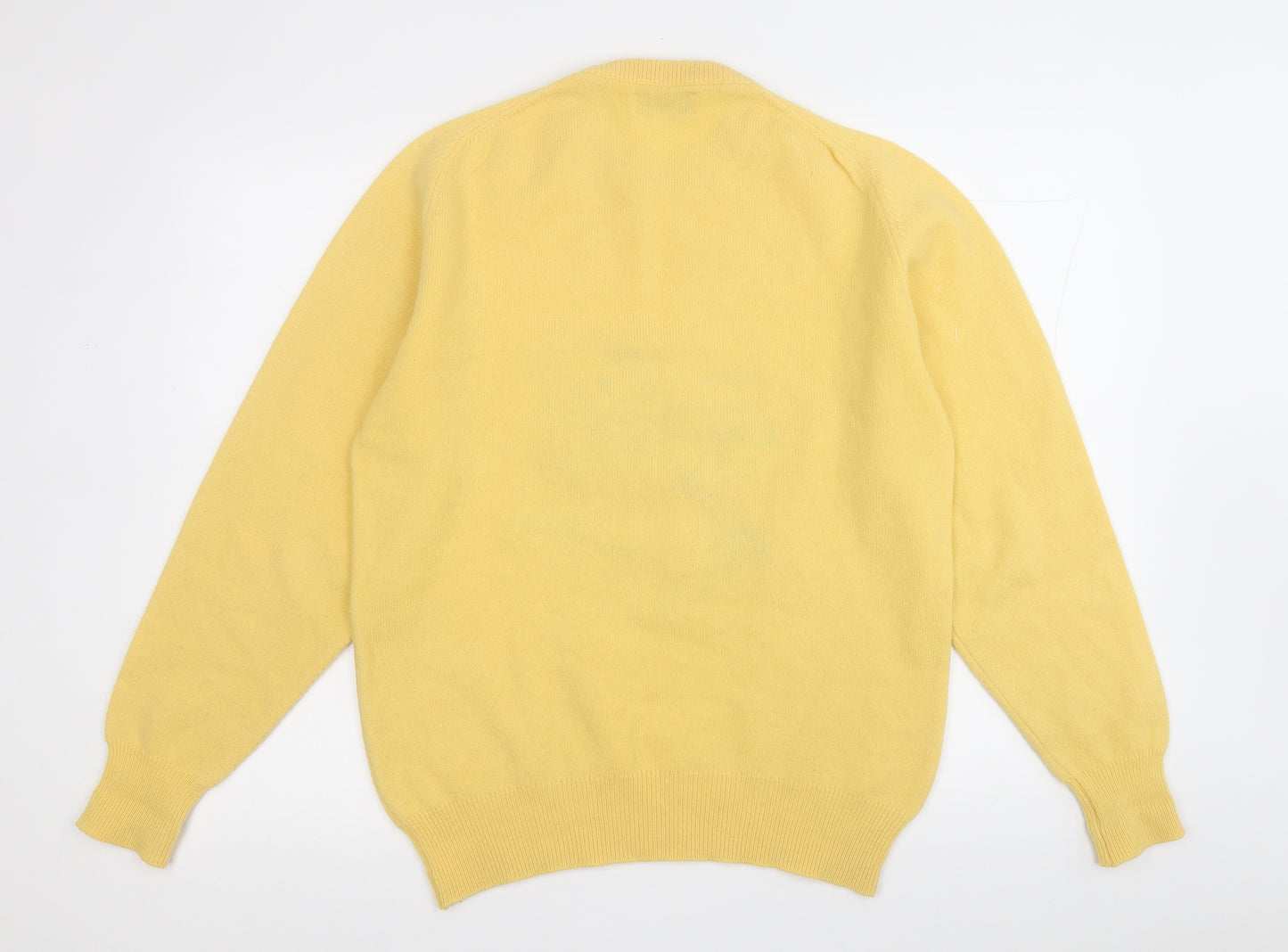 Callant Of Scotland Womens Yellow Round Neck  Wool Pullover Jumper Size L