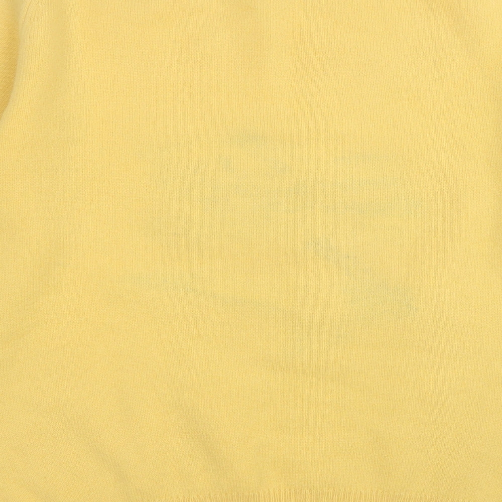 Callant Of Scotland Womens Yellow Round Neck  Wool Pullover Jumper Size L