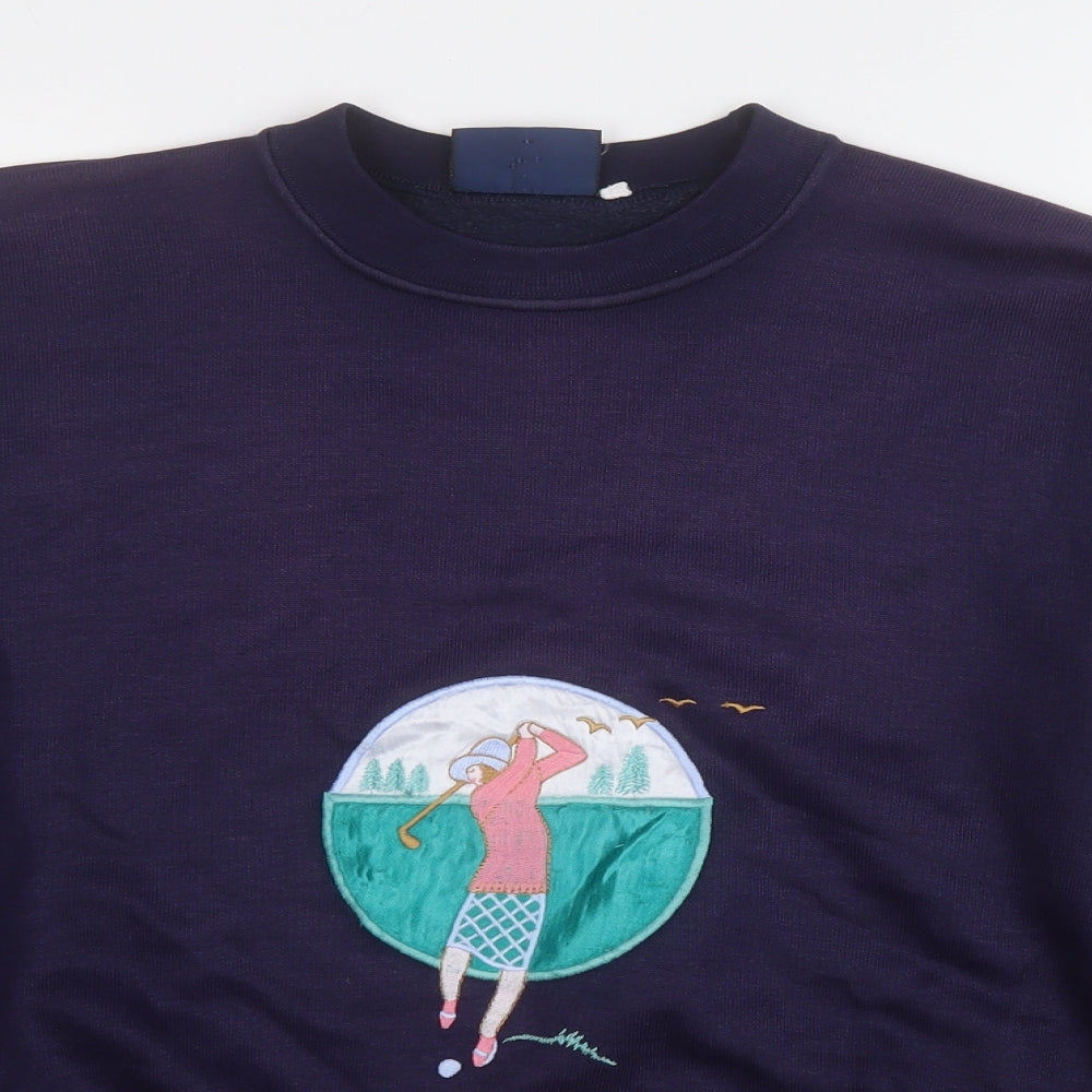 Concept Mens Blue  Polyester Pullover Sweatshirt Size L