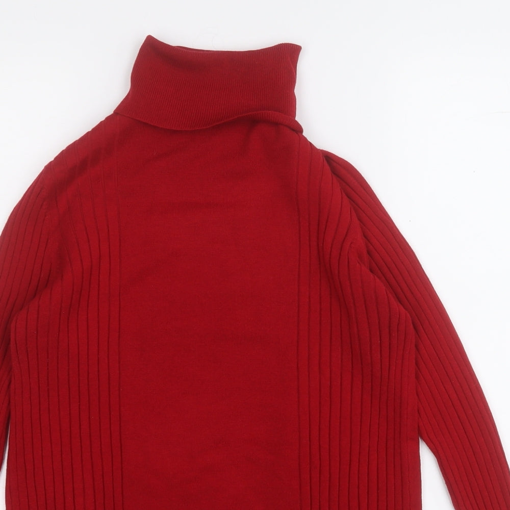 NEXT Womens Red Roll Neck  Viscose Pullover Jumper Size 14