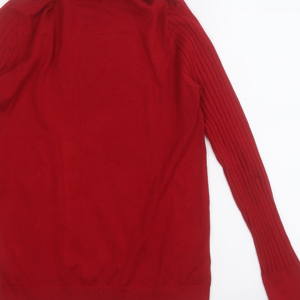 NEXT Womens Red Roll Neck  Viscose Pullover Jumper Size 14