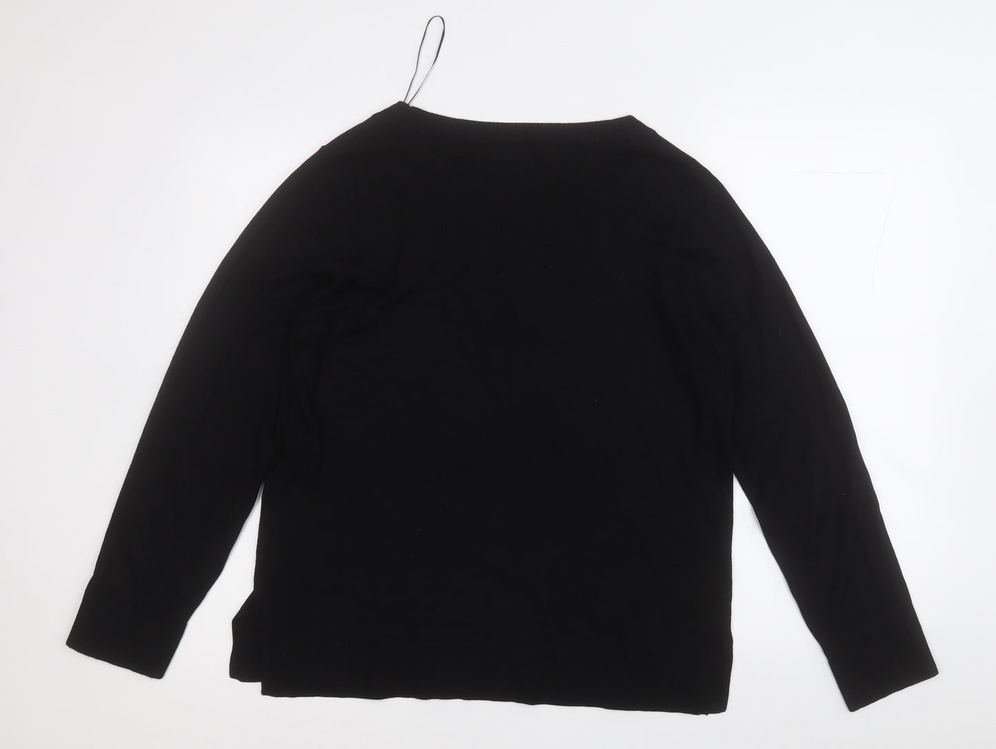 NEXT Womens Black Round Neck  Polyester Pullover Jumper Size 14