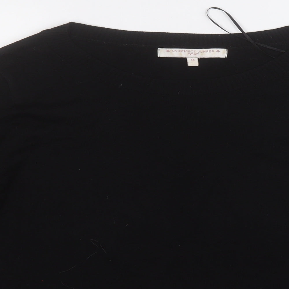 NEXT Womens Black Round Neck  Polyester Pullover Jumper Size 14