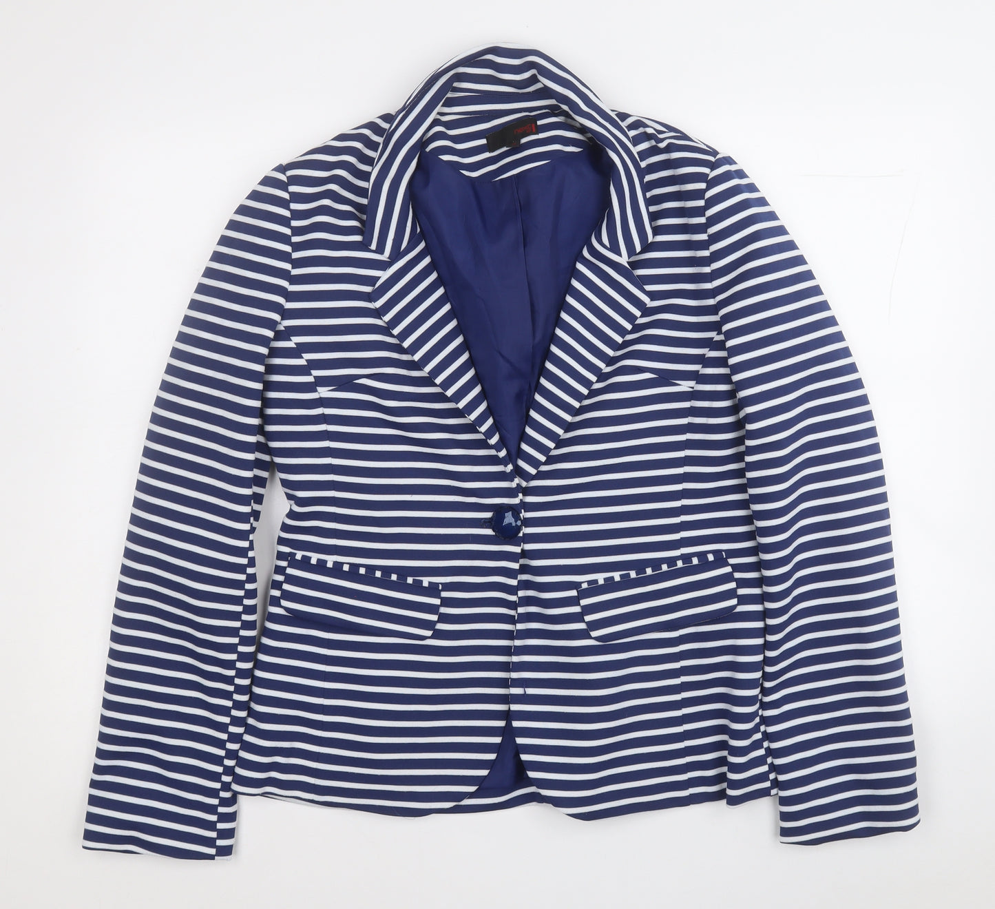 NEXT Womens Blue Striped  Jacket Blazer Size 14