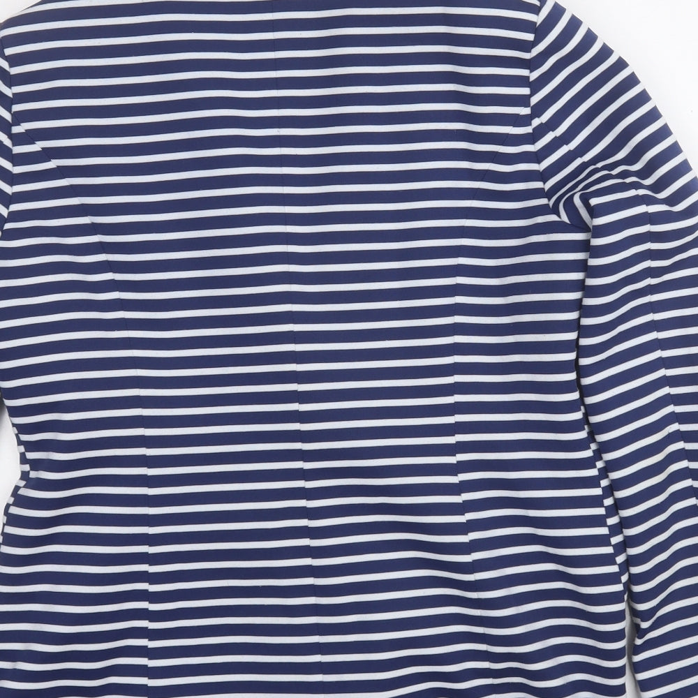 NEXT Womens Blue Striped  Jacket Blazer Size 14