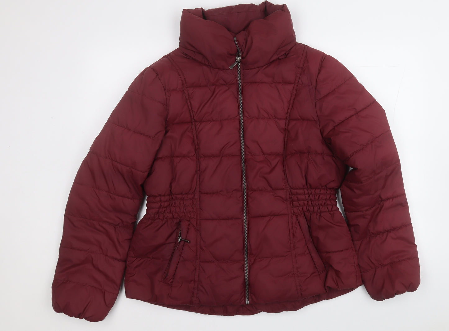 Marks and Spencer Womens Red   Puffer Jacket Coat Size 16