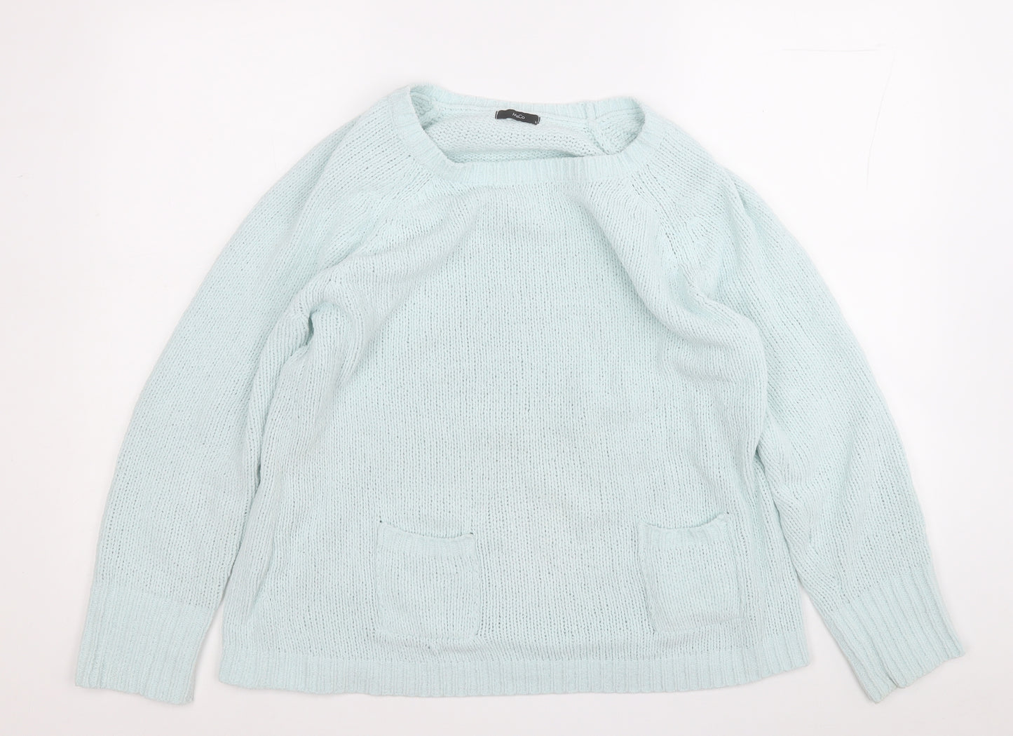 M&Co Womens Blue Roll Neck  Acrylic Pullover Jumper Size 14