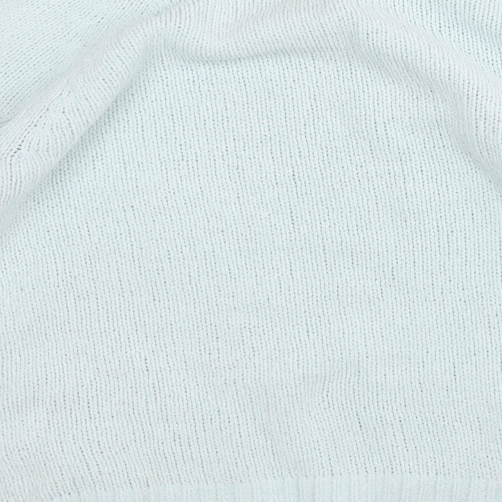 M&Co Womens Blue Roll Neck  Acrylic Pullover Jumper Size 14