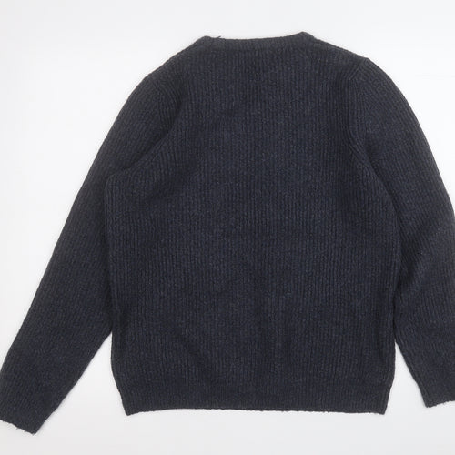 Marks and Spencer Mens Blue Round Neck  Acrylic Pullover Jumper Size M