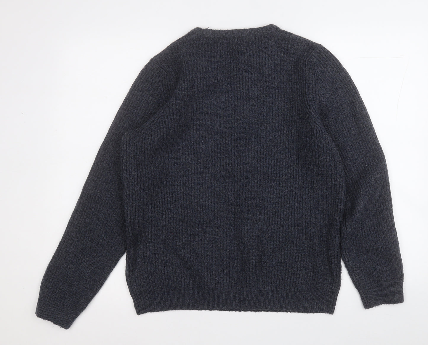 Marks and Spencer Mens Blue Round Neck  Acrylic Pullover Jumper Size M