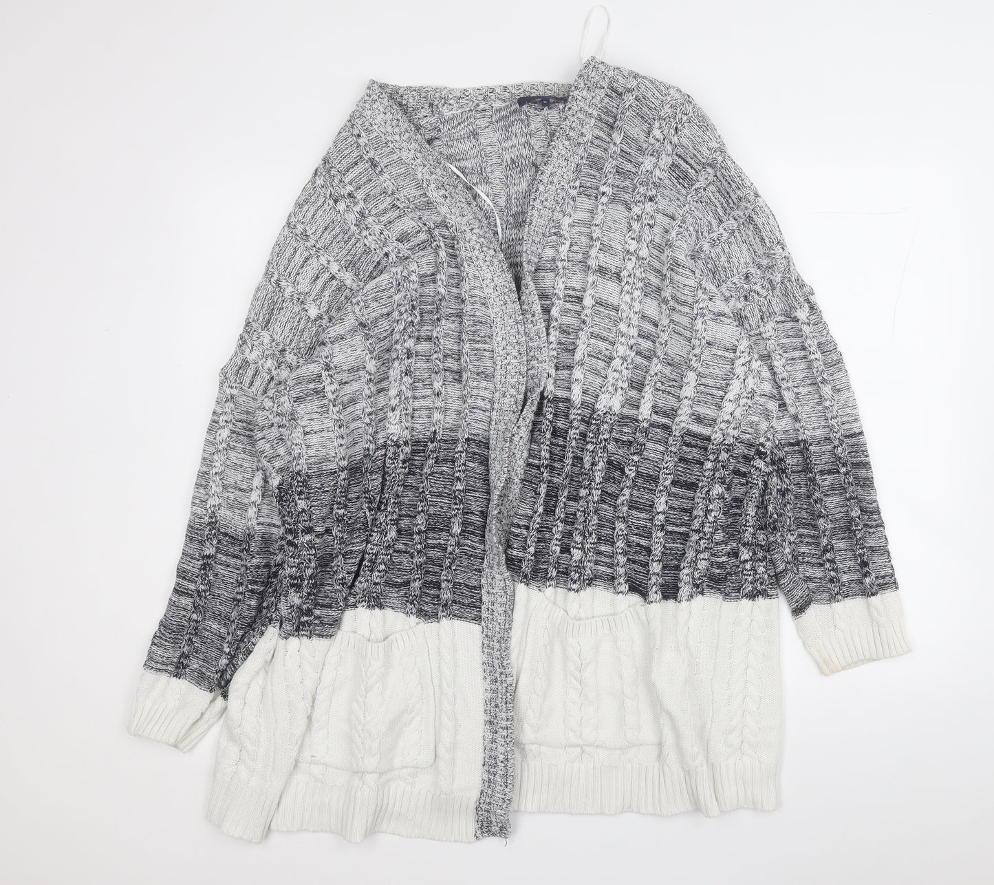 NEXT Womens Grey V-Neck  Cotton Cardigan Jumper Size XL
