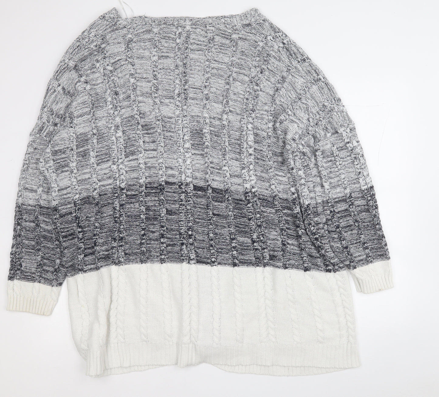 NEXT Womens Grey V-Neck  Cotton Cardigan Jumper Size XL