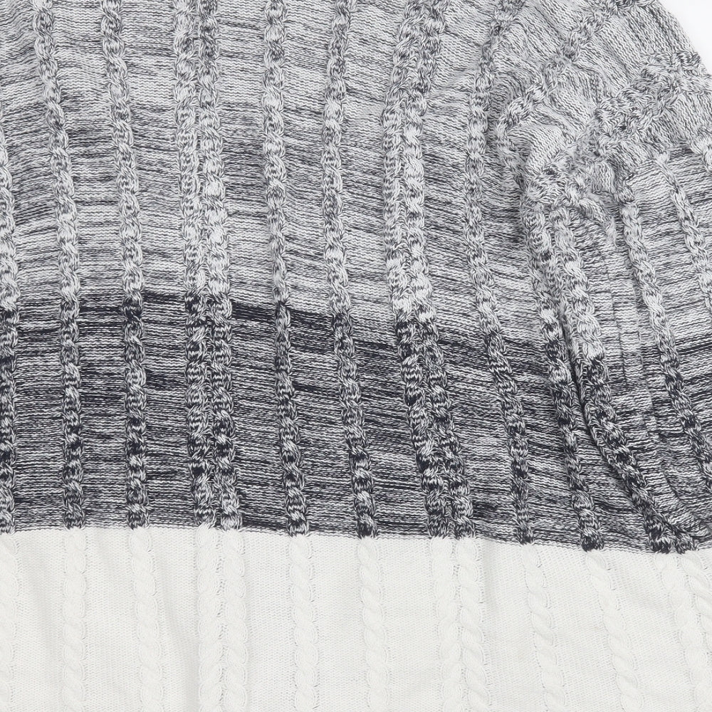 NEXT Womens Grey V-Neck  Cotton Cardigan Jumper Size XL