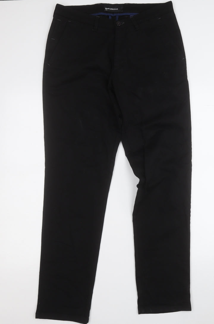 ReMUS Uomo Jeans Womens Black Cotton Straight Jeans Size 32 L30 in Regular