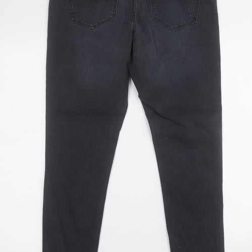 George Womens Black  Cotton Skinny Jeans Size 14 L28 in Regular
