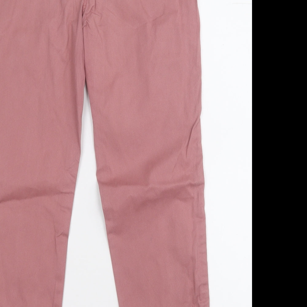 Papaya Womens Pink  Cotton Chino Trousers Size 14 L25 in Regular