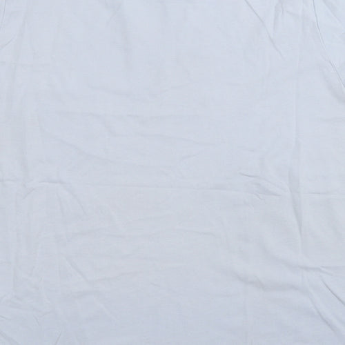 New Look Womens Blue  Cotton Basic T-Shirt Size 16 Round Neck
