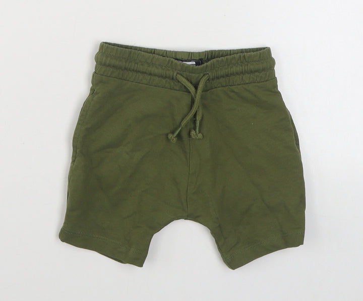NEXT Boys Green Cotton Cropped Trousers Size 12-18 Months Tie