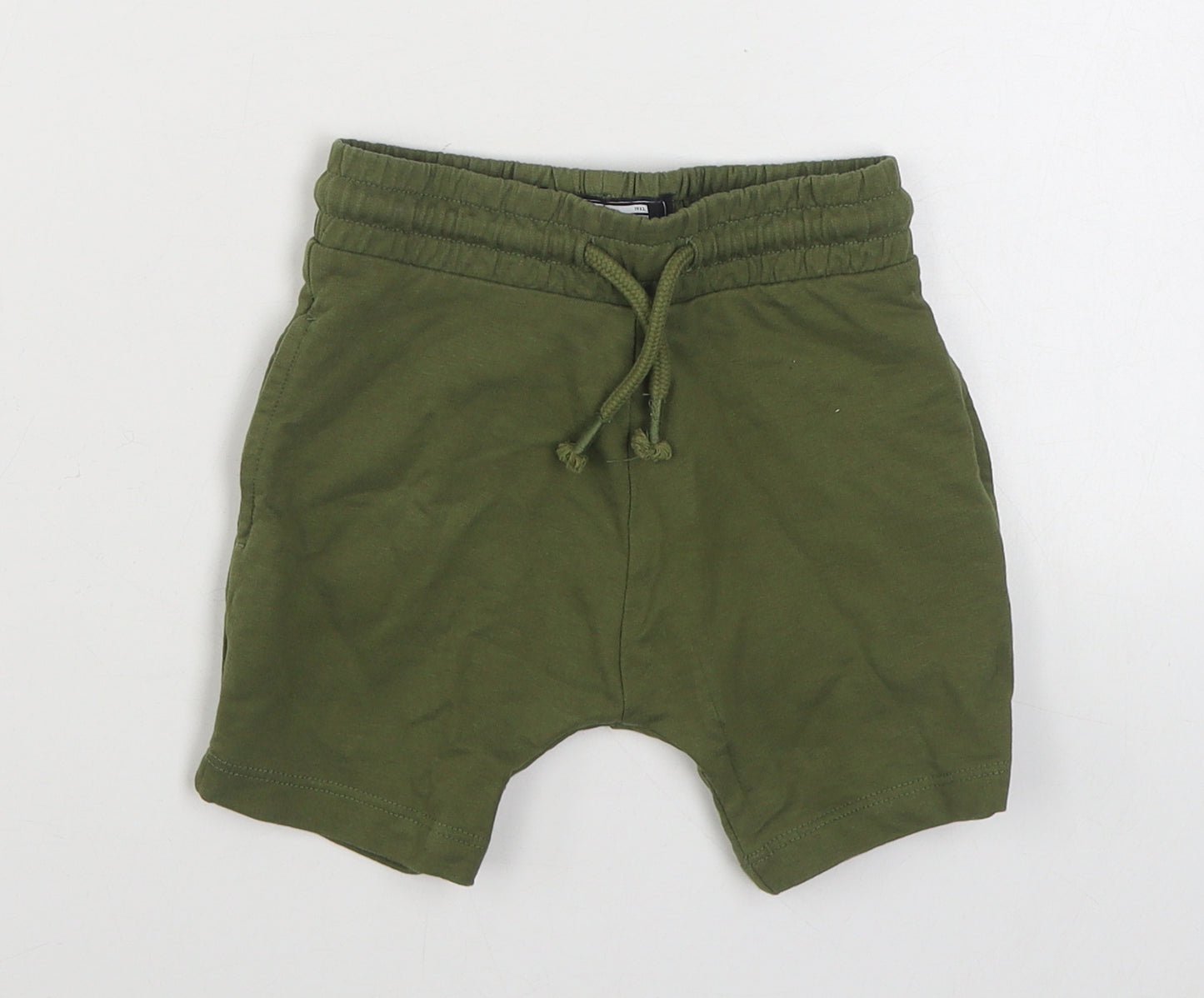NEXT Boys Green  Cotton Cropped Trousers Size 12-18 Months  Tie