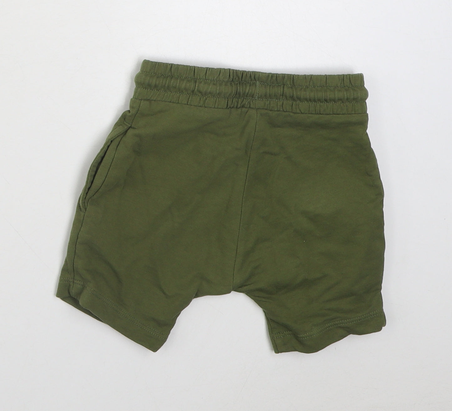 NEXT Boys Green  Cotton Cropped Trousers Size 12-18 Months  Tie