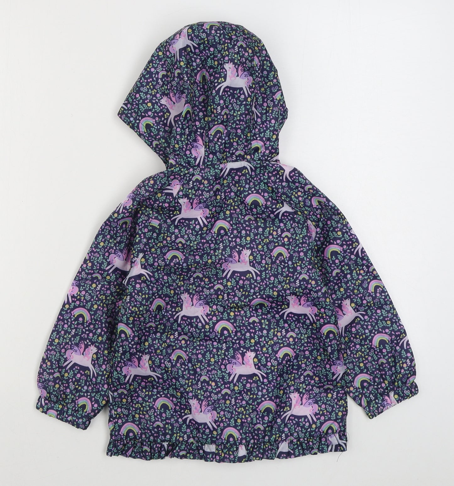 Matalan Girls Multicoloured Geometric  Rain Coat Coat Size 3-4 Years  Zip