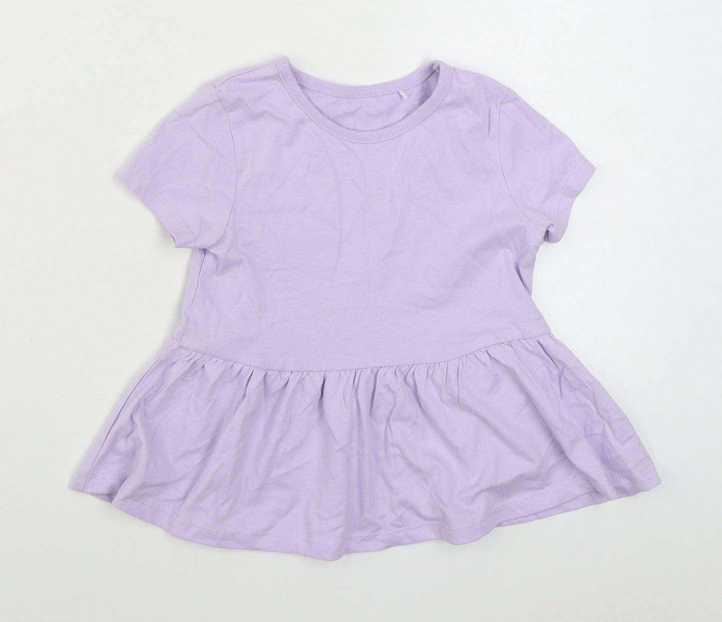 George Girls Purple  100% Cotton Skater Dress  Size 3-4 Years  Round Neck Pullover