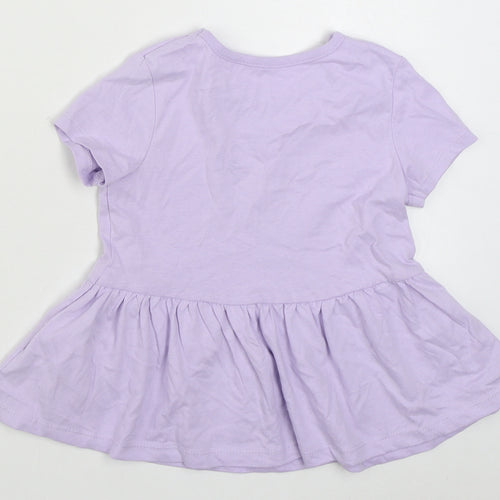 George Girls Purple  100% Cotton Skater Dress  Size 3-4 Years  Round Neck Pullover