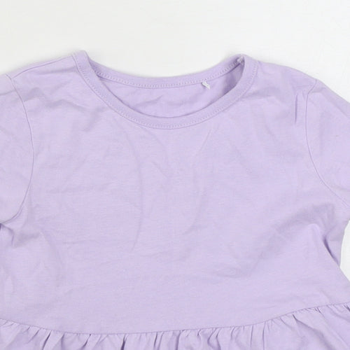 George Girls Purple  100% Cotton Skater Dress  Size 3-4 Years  Round Neck Pullover