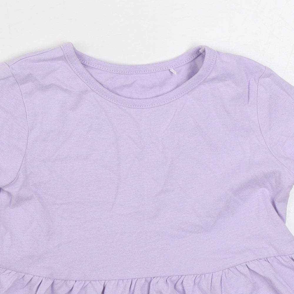 George Girls Purple  100% Cotton Skater Dress  Size 3-4 Years  Round Neck Pullover