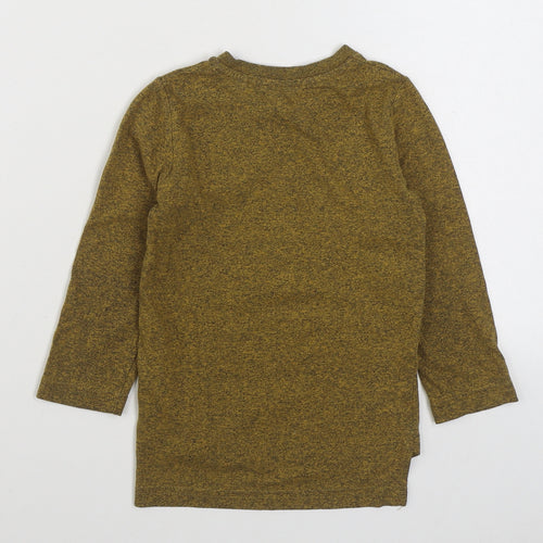 NEXT Boys Yellow  Cotton Basic T-Shirt Size 3 Years Round Neck Pullover