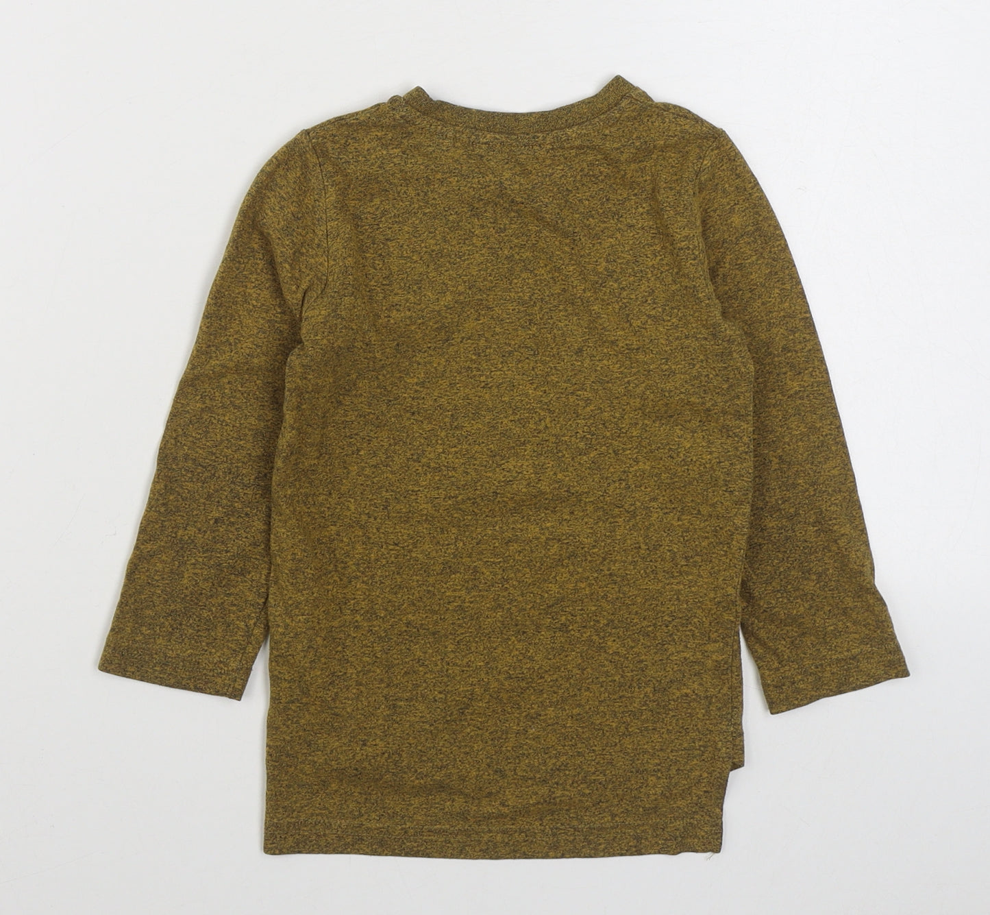 NEXT Boys Yellow  Cotton Basic T-Shirt Size 3 Years Round Neck Pullover