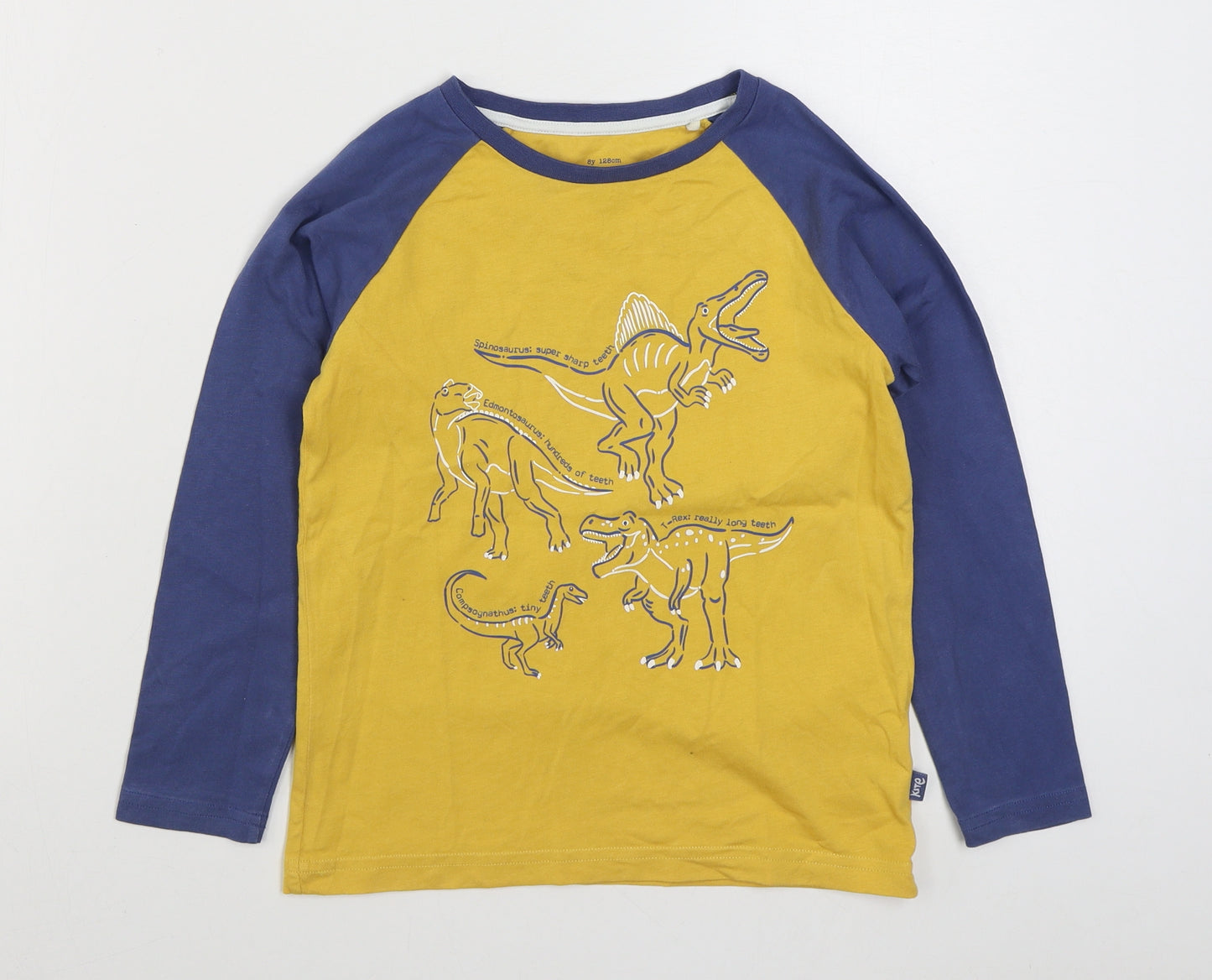 Kite Boys Yellow  100% Cotton Basic T-Shirt Size 8 Years Round Neck Pullover