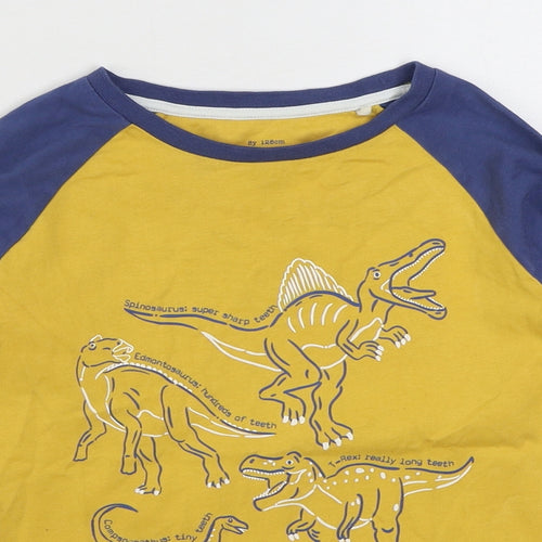 Kite Boys Yellow  100% Cotton Basic T-Shirt Size 8 Years Round Neck Pullover