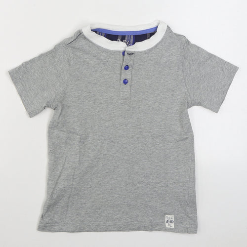 Marks and Spencer Boys Grey  100% Cotton Basic T-Shirt Size 9-10 Years Round Neck Pullover