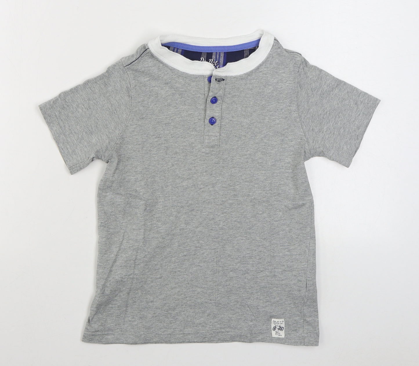 Marks and Spencer Boys Grey  100% Cotton Basic T-Shirt Size 9-10 Years Round Neck Pullover