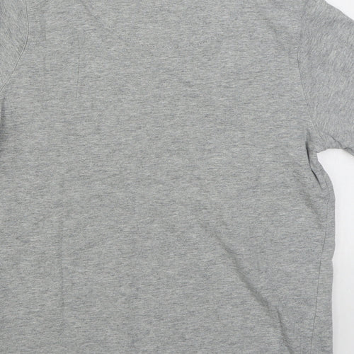 Marks and Spencer Boys Grey  100% Cotton Basic T-Shirt Size 9-10 Years Round Neck Pullover