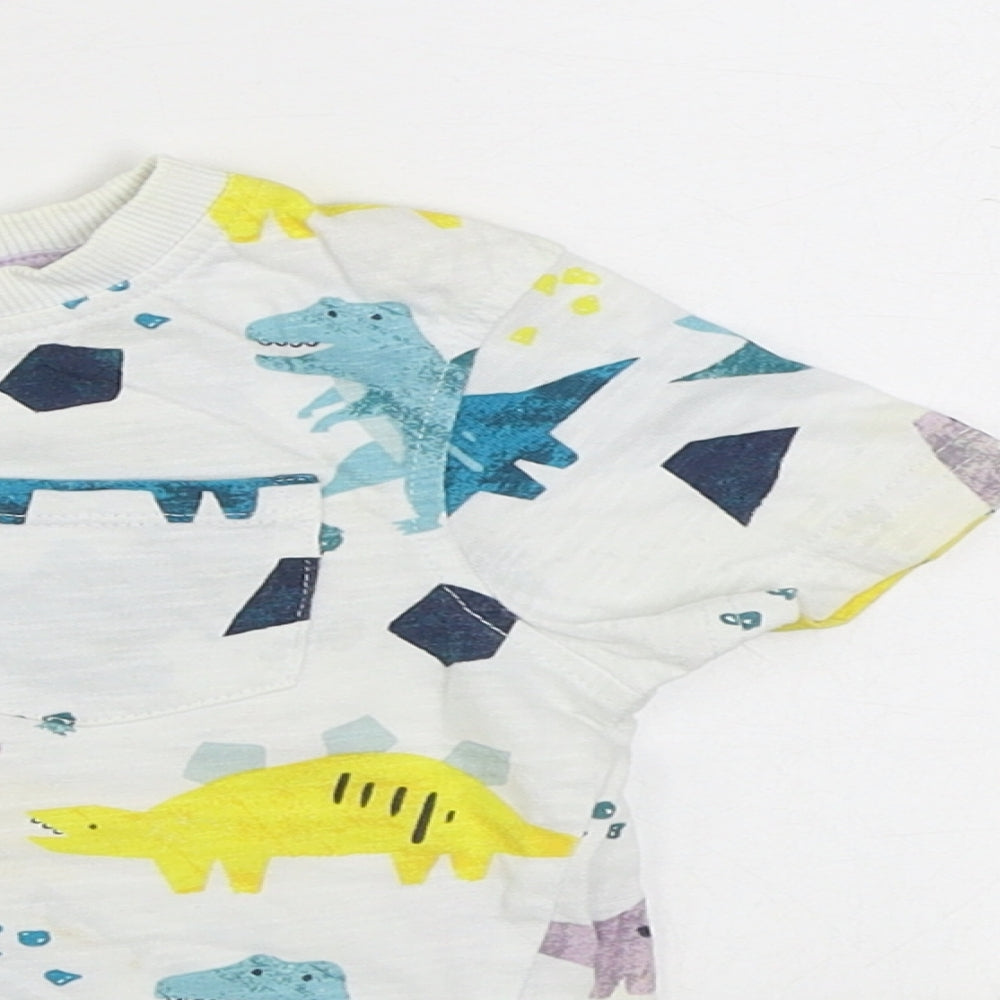 George Boys White Geometric 100% Cotton Shorts Outfit/Set Size 18-24 Months  Pullover