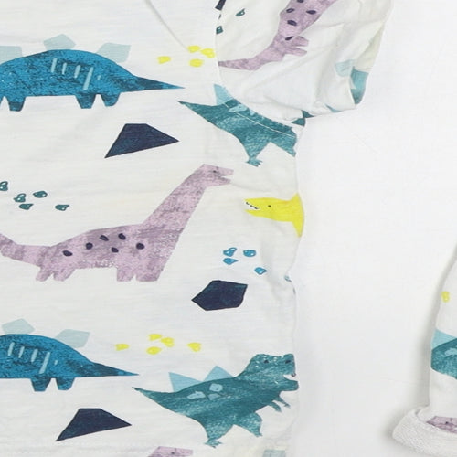George Boys White Geometric 100% Cotton Shorts Outfit/Set Size 18-24 Months  Pullover