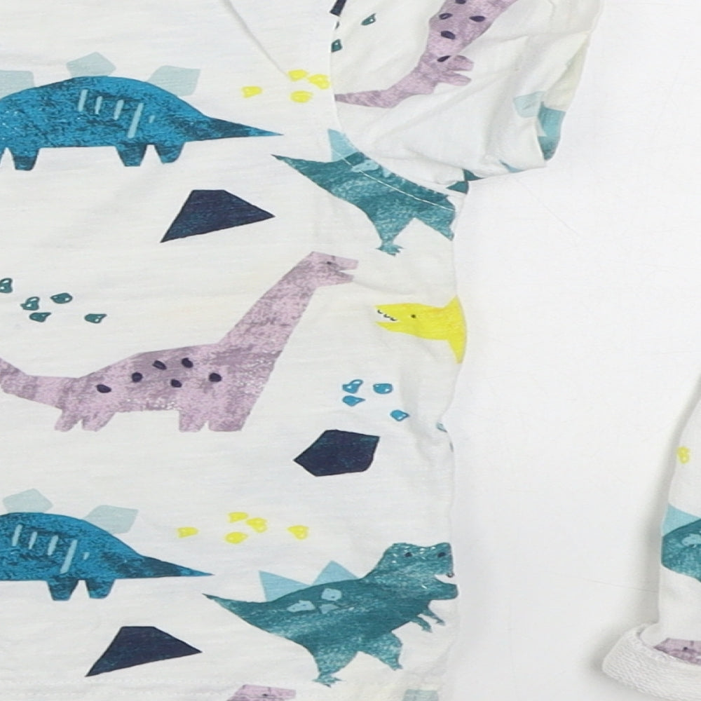 George Boys White Geometric 100% Cotton Shorts Outfit/Set Size 18-24 Months  Pullover