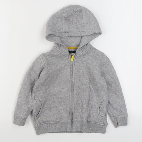 By Very Boys Grey  Cotton Full Zip Hoodie Size 3-4 Years  Zip