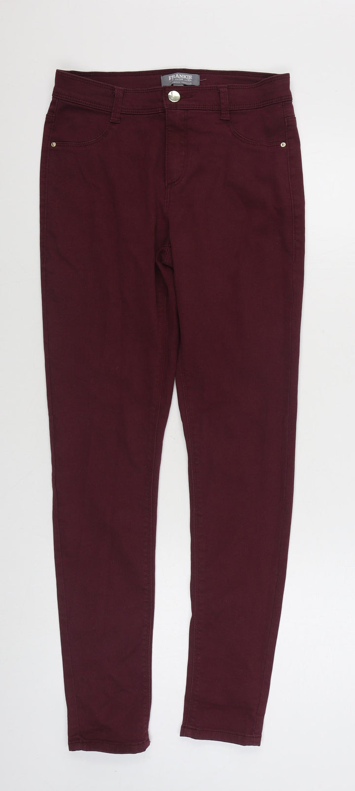 Dorothy Perkins Womens Purple  Cotton Skinny Jeans Size 10 L29 in Regular Zip