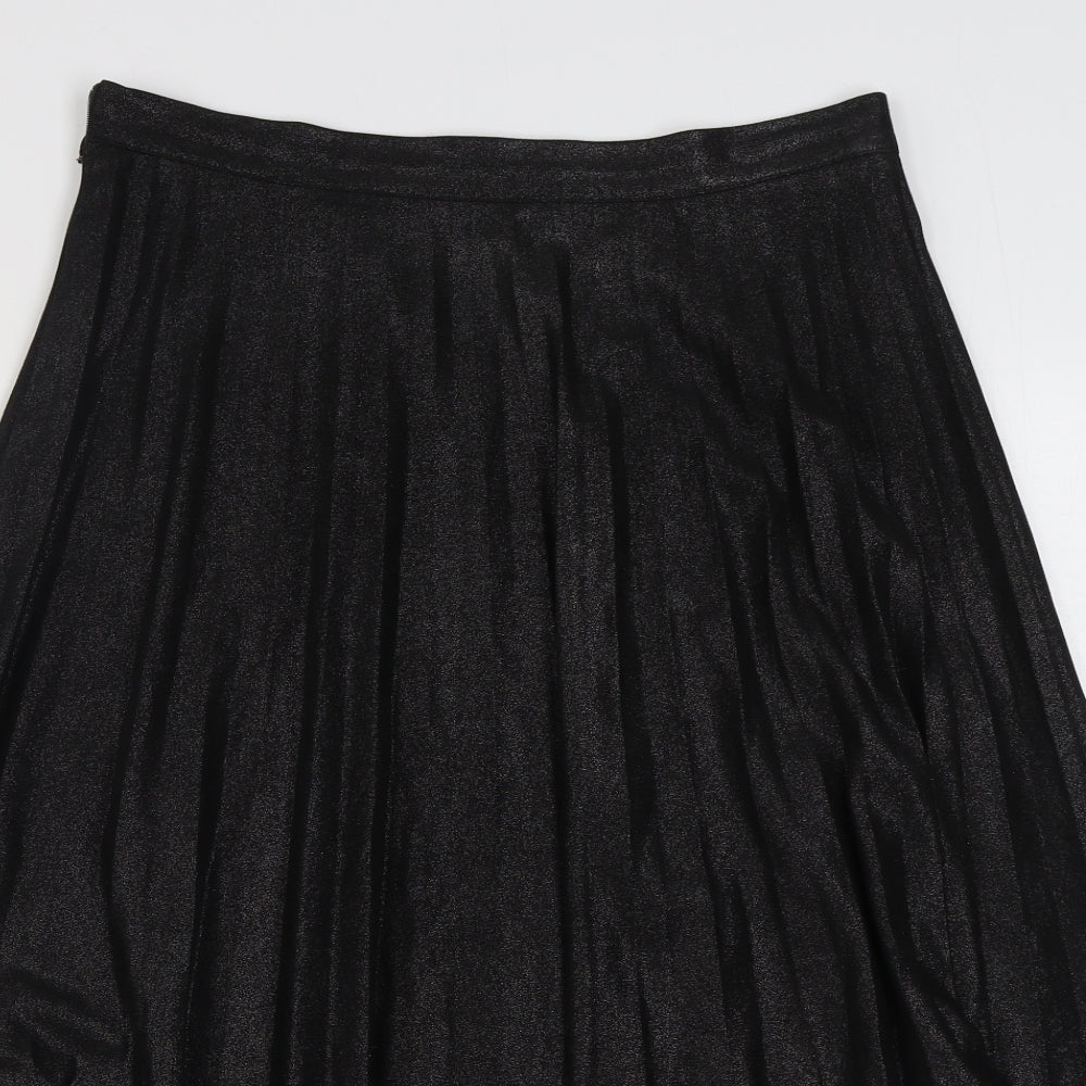 Label Lab Womens Black  Polyester Pleated Skirt Size 12   Zip