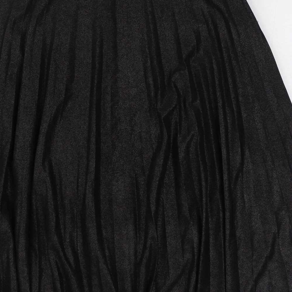 Label Lab Womens Black  Polyester Pleated Skirt Size 12   Zip