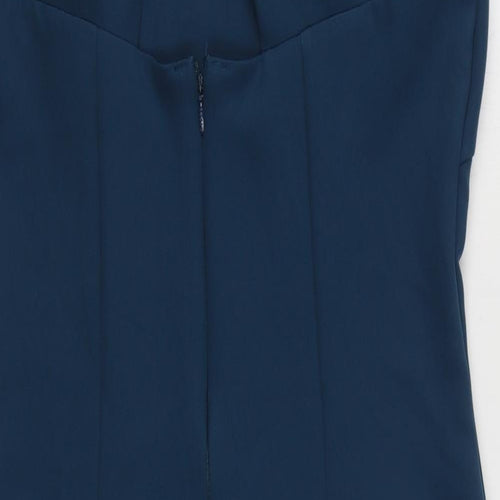 Lipsy Womens Blue  Polyester Bodycon  Size 16  Halter Zip