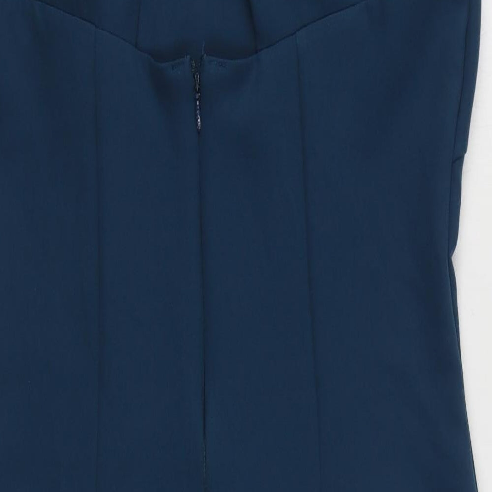 Lipsy Womens Blue  Polyester Bodycon  Size 16  Halter Zip