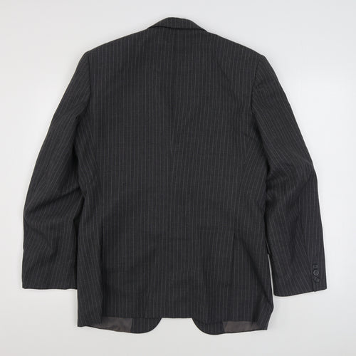 C&A  Mens Grey Striped Wool Jacket Suit Jacket Size 40