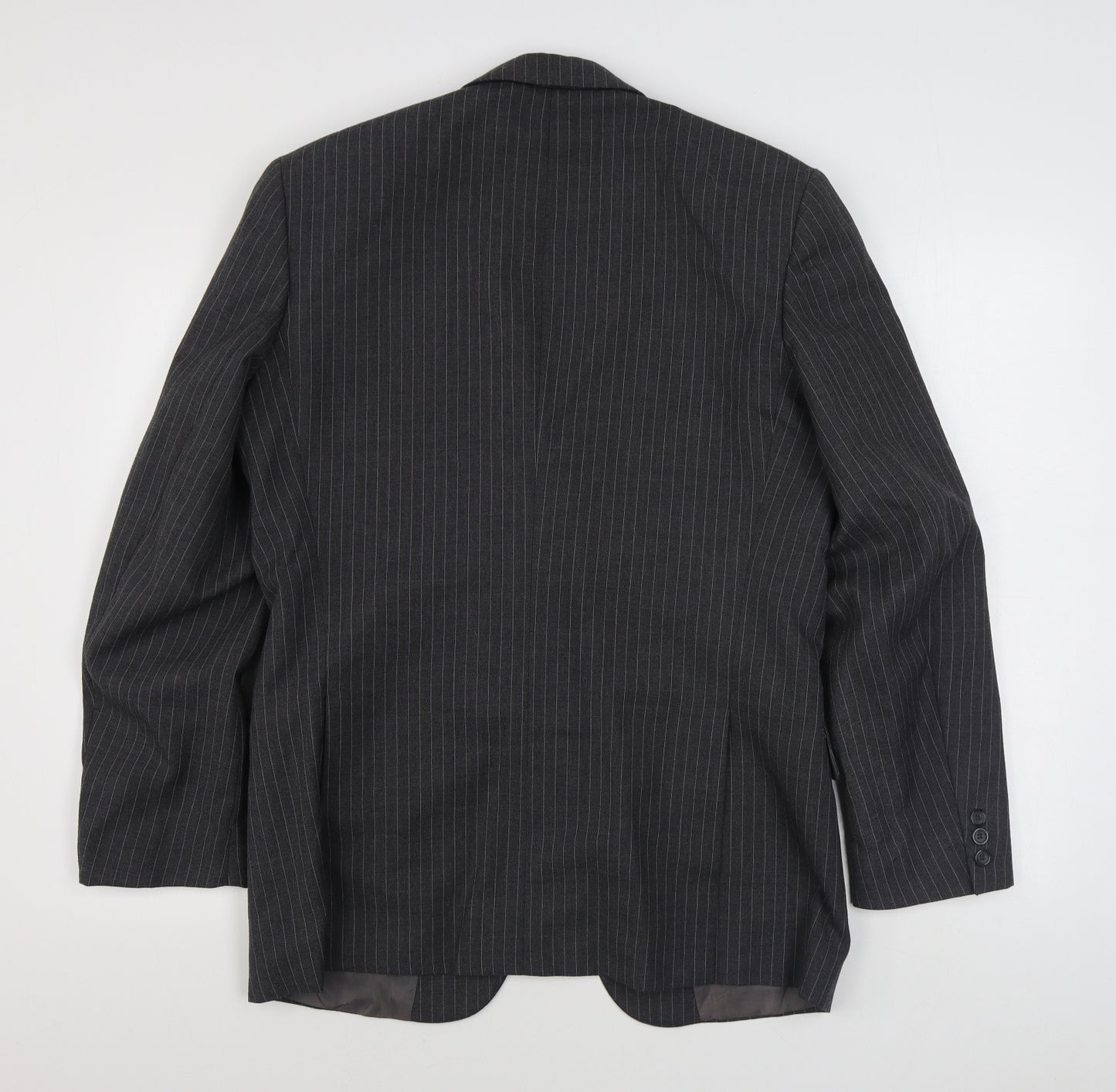 C&A  Mens Grey Striped Wool Jacket Suit Jacket Size 40