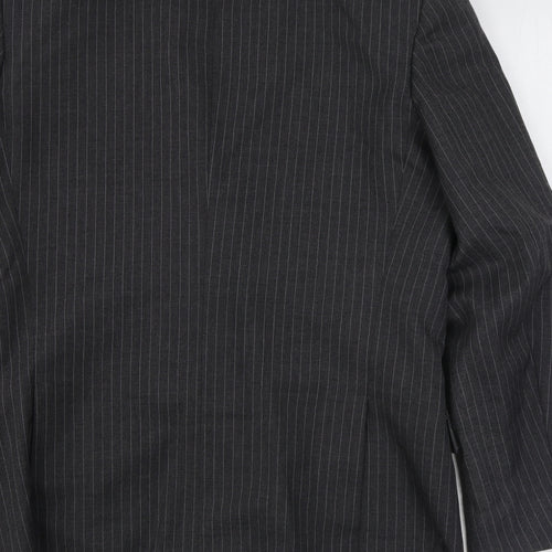 C&A  Mens Grey Striped Wool Jacket Suit Jacket Size 40