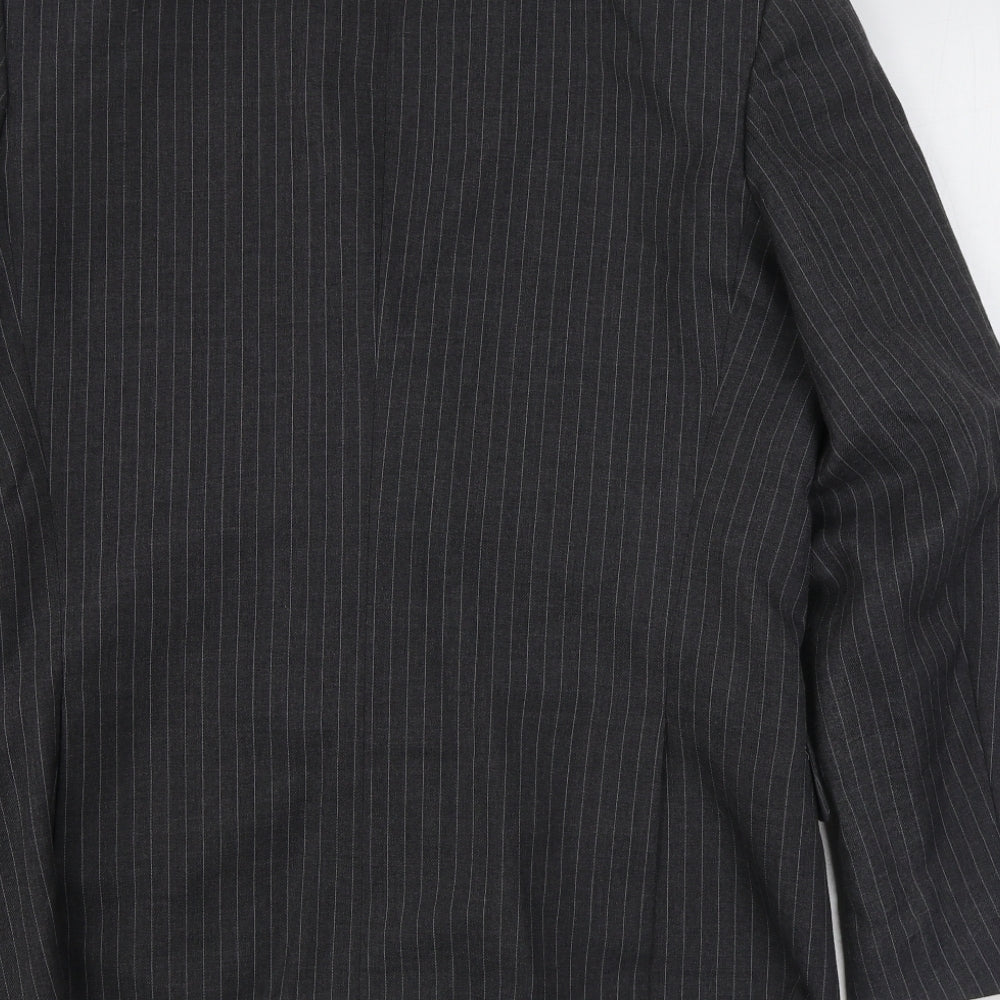 C&A  Mens Grey Striped Wool Jacket Suit Jacket Size 40
