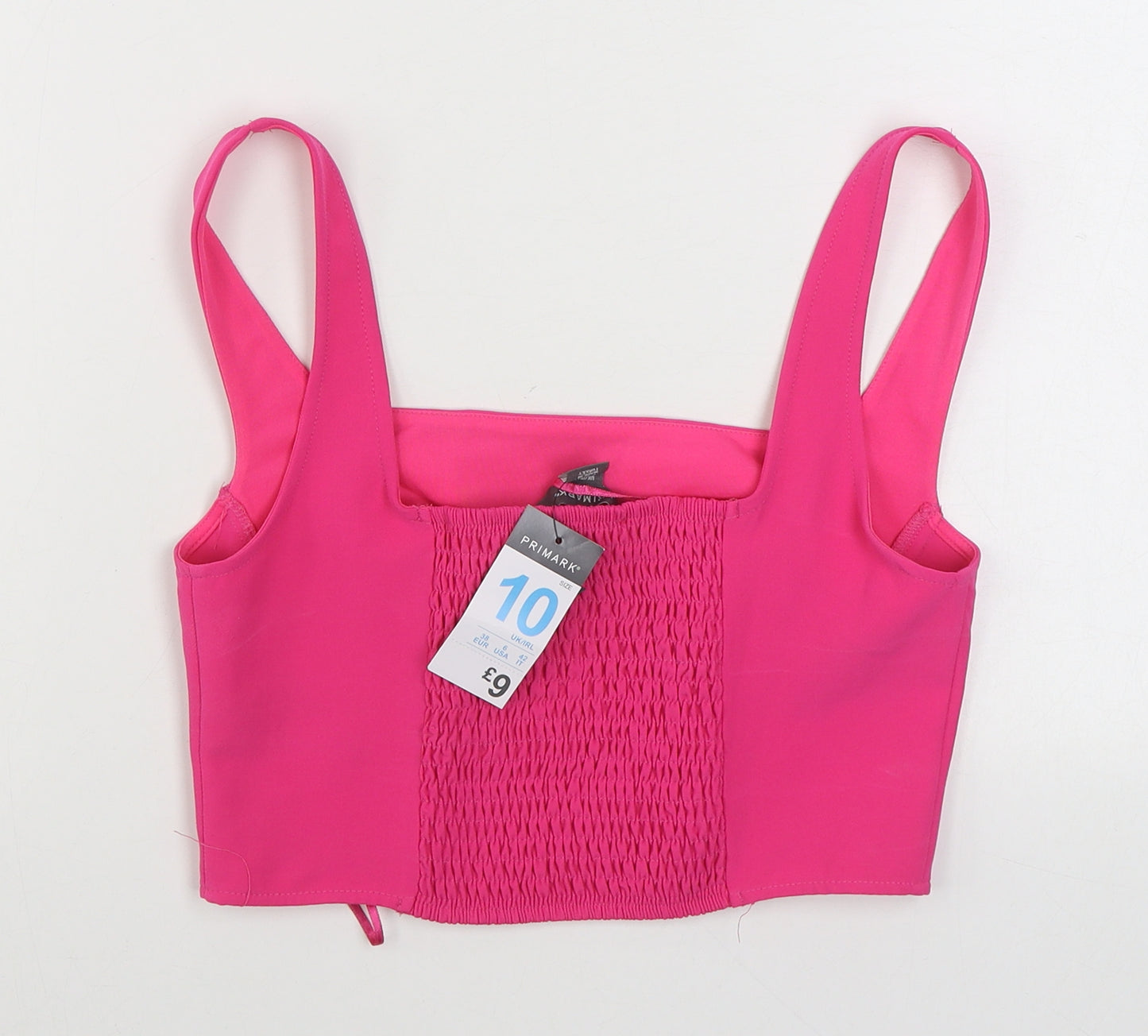Primark Womens Pink  Polyester Cropped Tank Size 10 Square Neck